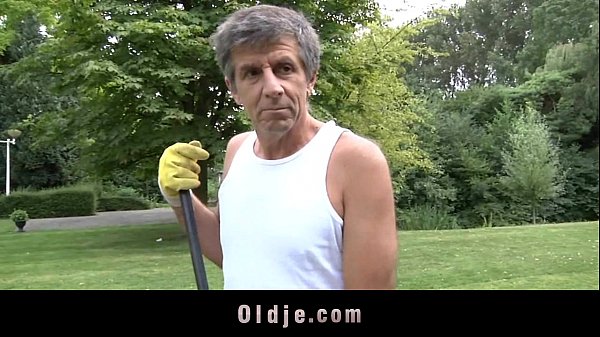 Older Boner Injects Gina's Young Butt In The Garden