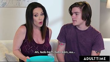 ADULT TIME - Huge Boobs Lonely Stepmother RayVeness Lets Stepson Spooge On Boobs - PORTUGUESE SUBTITLES