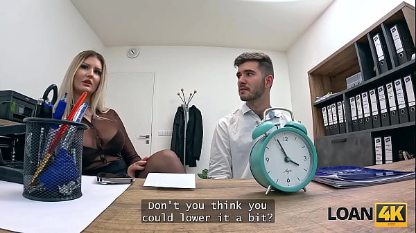 LOAN4K. Misbehaving Wife Is Tired Of Her Loser Husband And Drilled A Loan Manager Right In Front Of Him