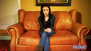 Slender Inked Chestnut-haired Olyssia Solo Tongue Play Dildo Finger Play Greedy Drink!