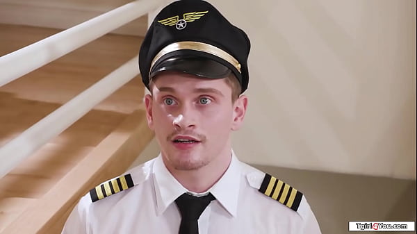Pilot Takes His Tgirl Flight Attendant Home To Anal Bang Her