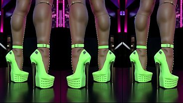 High-Heels On A Counter In A Nightclub. AI-Generated