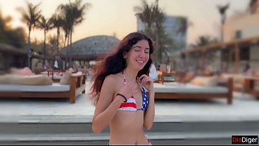Beach Club Honey Picks Up A Dude And Screws Him In A Public Locker Room