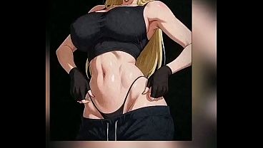 Light-haired Catgirl In Black Lingerie - Big Tits & Tail NSFW Hentai Illustration