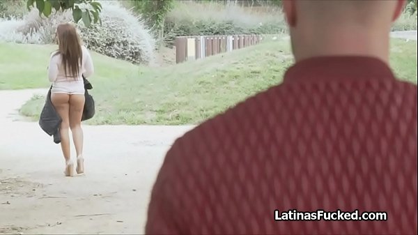 Latina Gets Stripped In Park And Gobbles Massive Cock Indoors