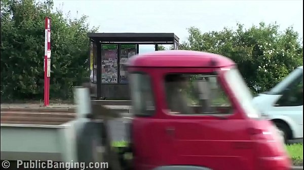 Extreme Daring Public Street Bus Stop Sex Trio With A Sexy Doll And 2 Blokes