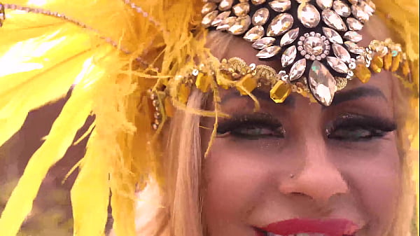 Busty Carnival Samba Dancer Cheeks Crushed