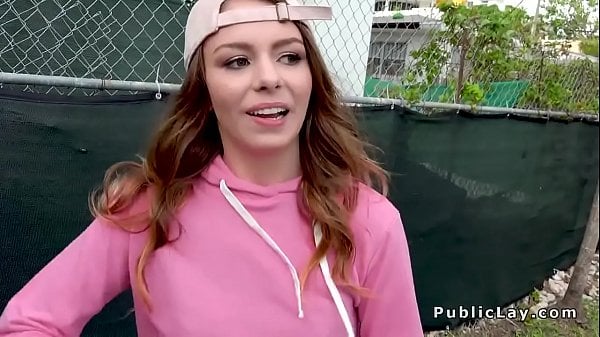 Shy Teen Hammers Outdoor For Money