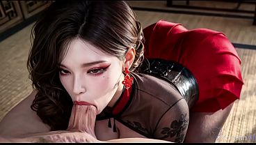 Frisky Asian Gal Gags Chunky Shaft To The Nutsack [AI]