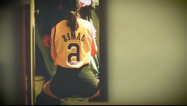 Basketball Chick Worships Coach In Gym Bathroom