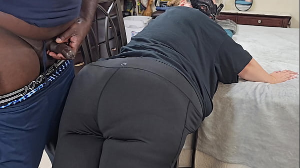 Tempting Massive Butt Curvy Blonde Mommy In Leggings Tease Twerking & Playful Tease Black Bloke, Resulting In Seed On Ass (Shooting Giant Cum)