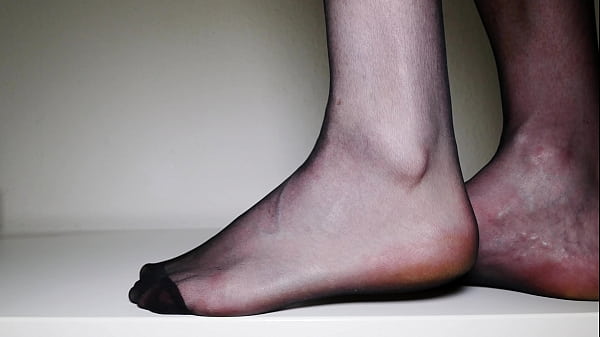 Toes In Black Pantyhose Tights