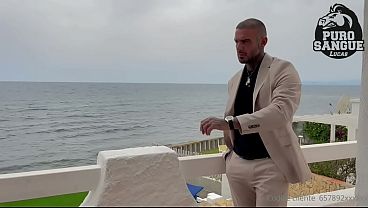 A Muscular Businessman Tugs Off In His Beachfront Villa