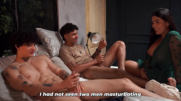 What Are They Doing? Stepson And His Friend Masturbate And Their Stepmom Decides To Instruct Them