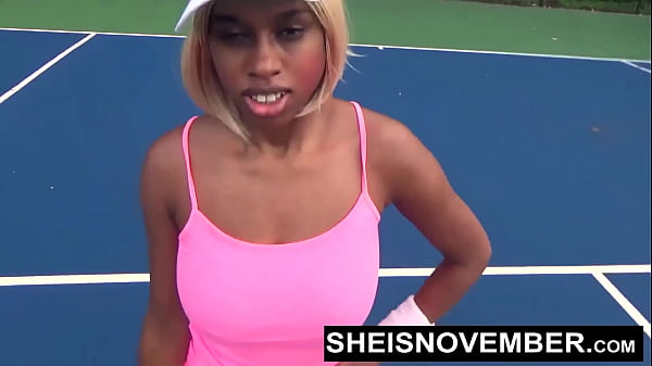 I'm Milking An Outsider Huge Dick POV On The Public Tennis Court For Beating Me, Big-breasted Ebony Skank Sheisnovember Deliverring A Fellatio With Her Large Natural Tits And