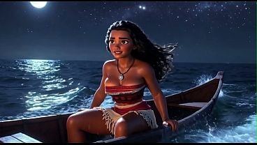 Moana With Massive Jugs And Mammoth Rump In Fiery Semi Exposed Titillating Tropical Islands Scenes (AI Generated)