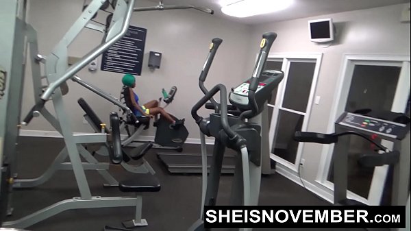 HD Huge Breasted Sheisnovember Get Quick Intense Slam From Behind Bared Assed On Treadmill In Public Gym By An Aroused Outsider And Serve POV Fellatio, After Massaging Out With