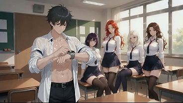 AI Hentai Muscular Dude Bares And Feels Chesty Light-haired While Others Watch In Classroom Part 1
