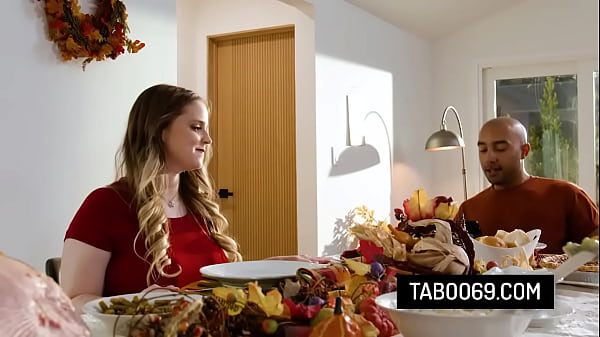 Big-breasted BBW Stepmother Codi Vore Fucks With Her Stepson On Thanksgiving