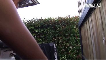 Trim Latina Gets Her Top Yanked Up Outside, Then Engulfs Him In POV