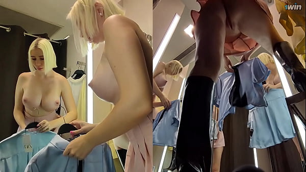 Hidden Camera In Dressing Room. Upskirt View On A Plump Cooch
