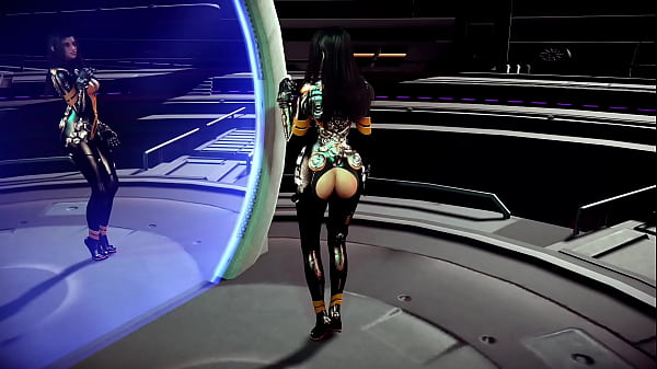 Ravishing Asian Tachy In Firm Crotchless Bodysuit Dancing Alone On Spaceship