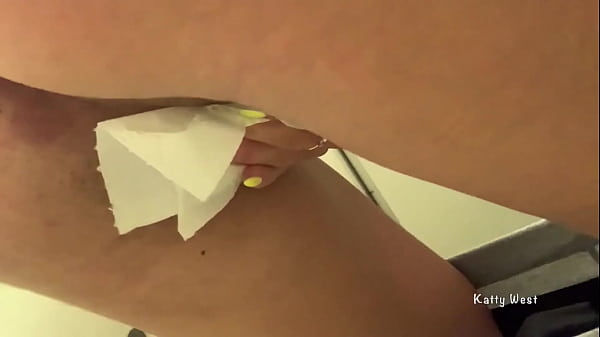 She Can't Wait Anymore ! Risky Jerking Off In An Airplane Toilet And Public Pissing