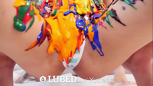 LUBED Divine Blonde Plays With Bod Paint And Drills Monster Meat