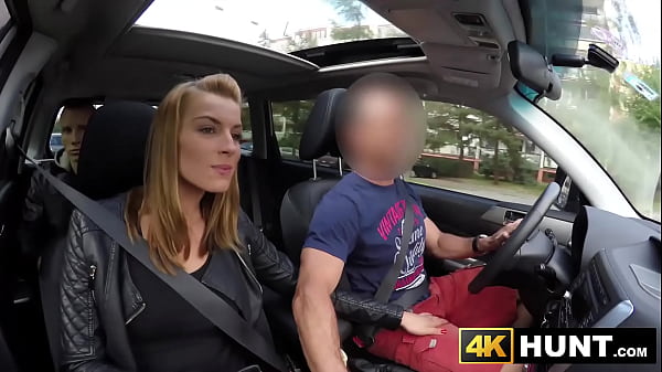 Wanton Coed Slurps While Driving Before Straddling Outdoors