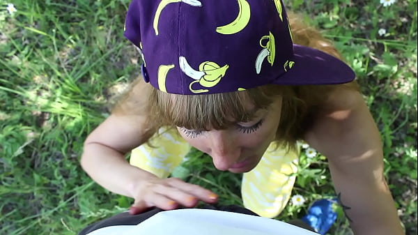 This Young Bombshell Relishes To Slurp Rod, Kiss Balls And Guzzle Sperm. Oral In The Park Outdoors.