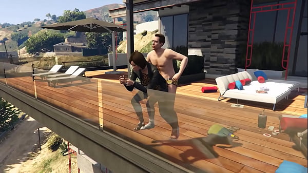 GTA 5 - Tennis Coach Slams Natalia Zverovna While Waiting For Michael & Franklin (Mewls Added)