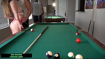 Tense Barely-legal Kinsley Kane Plowed Vigorous From Behind On A Pool Table