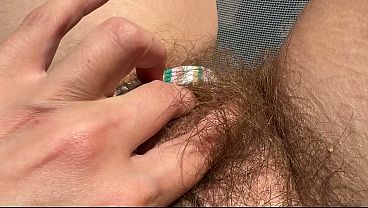 Closeup Giant Bean Grinding Unshaved Cunt Peak In Panties Real