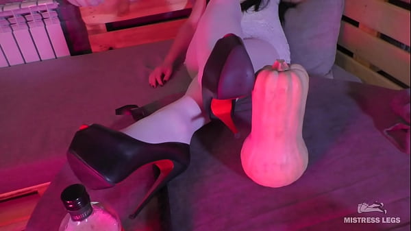 Nylon Soles Fondling The Large Elongate Pumpkin