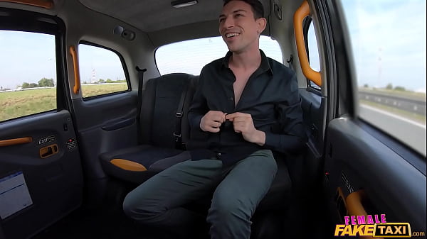 Voluptuous Platinum MILF Gets Creampied Wearing White Leggings - Female Fake Taxi
