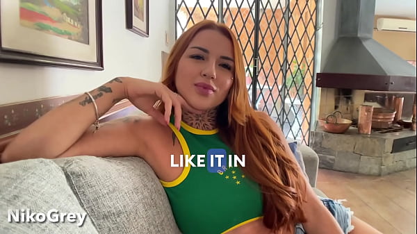 POV Bj - Huge Breasts Latina DROOLY DEEPTHROAT On first Casting
