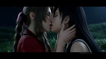 Tifa Lockhard X Aerith Lesbian Snogging (Final Fantasy VII/ AI Generated)