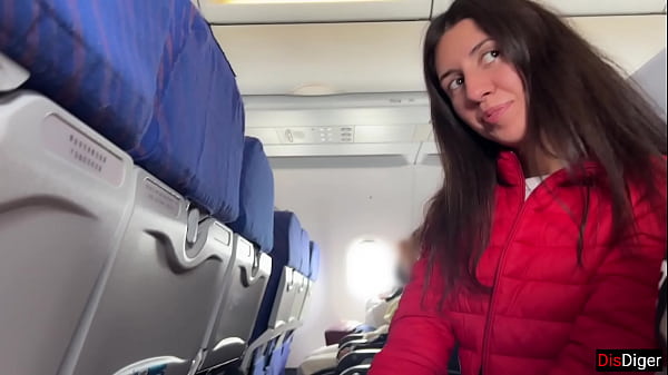 Risky Public Milking Off On A Plane Full Of People - Public Pole Exposing