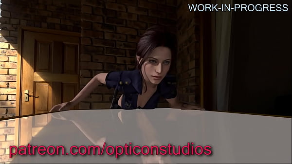3D Claire Redfield From Resident Evil Being Stuffed FORCEFUL Against A Table Futa WIP (plz Read Comment) - By OpticonStudios