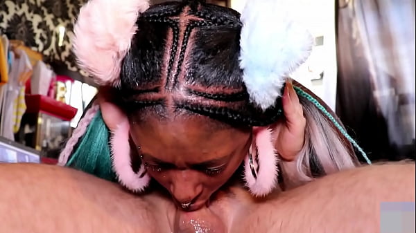 POWERFUL Sloppy FACEFUCKING & THROAT PIE For A Novice Black Barely-legal Vixen