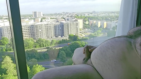 Masturbating By Hotel Window With Nice Wiew To Frankfurt