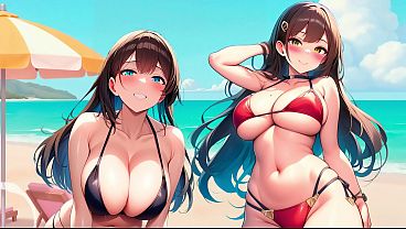 Chicas Hentai Te Dan Una Masturbada Colectiva En La Playa – JOI Voz En Español.