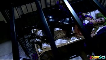 Two Leathered Girls In A Prison 3some Delight