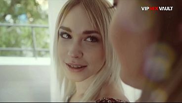 Decorated Blonde Eats Her Cunt Till She Quivers... Then They Scissor