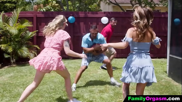 FamilyOrgasm - Stepdaughters Pamper Their Old Stepdads After Playing Soccer