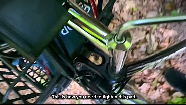 Dumb Brown-Haired Broke Her Bike In The Woods & Paid With Her Pussy For The Repair! Rear Entry Slam With Drippy Facial And Full Slurp!