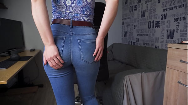 Blue Jeans Butt Torment In Full Back Panties