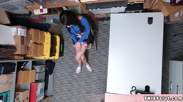Extra Lovely Dark-haired Thief Taylor Caught And Now She Is Getting Torment Railed In The Secret Back Room