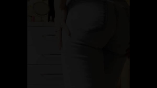 Candid Tiny Fair-haired Striptease Dancing In Clenched Jeans