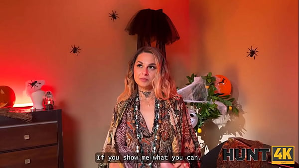 HUNT4K. Smoking And Heated Fortune-telling Sex Session With Perky-titted Witch Vanessa Leone